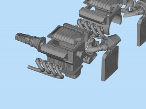 3D printable model ENGINE rccar or truck 3D Принт Модель