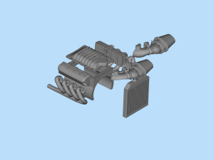 3D printable model ENGINE rccar or truck 3D Принт Модель