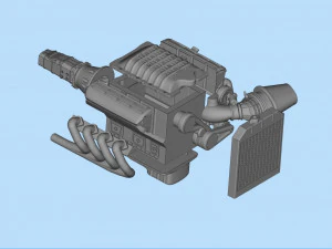 3D printable model ENGINE rccar or truck 3D Print Model