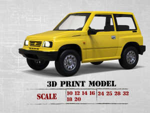 Printable body car Geo Tracker Sidekick Santana Vitara 3D Print Model