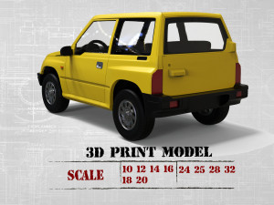 Printable body car Geo Tracker Sidekick Santana Vitara Modello di stampa 3D