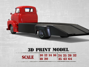 Printable STL Custom Hauler Built Ramp Tow Truck COE Model Cetak 3D