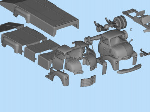 Printable STL Custom Hauler Built Ramp Tow Truck COE Model Cetak 3D