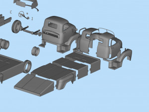 Printable STL Custom Hauler Built Ramp Tow Truck COE Model Cetak 3D