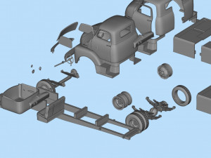 Printable STL Custom Hauler Built Ramp Tow Truck COE Model Cetak 3D
