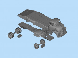 Printable STL Custom Hauler Built Ramp Tow Truck COE Model Cetak 3D