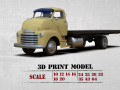 STL files Hauler Cab Over Engine longbed flatbed old Truck COE Model do druku 3D