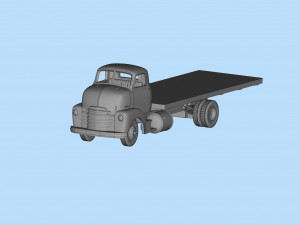 STL files Hauler Cab Over Engine longbed flatbed old Truck COE 3Dプリントモデル