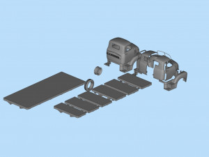 STL files Hauler Cab Over Engine longbed flatbed old Truck COE 3Dプリントモデル