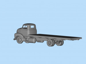 STL files Hauler Cab Over Engine longbed flatbed old Truck COE 3Dプリントモデル