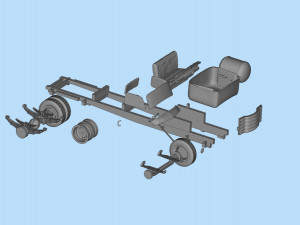 STL files Hauler Cab Over Engine longbed flatbed old Truck COE 3Dプリントモデル