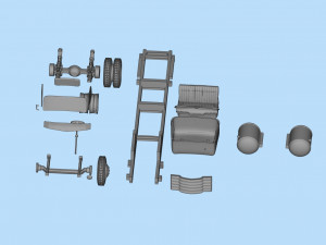 STL files Hauler Cab Over Engine longbed flatbed old Truck COE 3Dプリントモデル