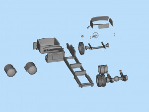 STL files Hauler Cab Over Engine longbed flatbed old Truck COE 3Dプリントモデル