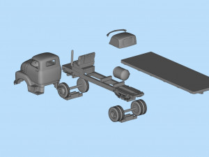 STL files Hauler Cab Over Engine longbed flatbed old Truck COE 3Dプリントモデル