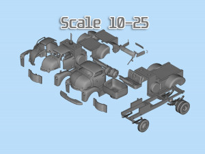 Best STL for 3D printer Cool Car Hauler COE ratrod lowered truck Modelo de impresión 3D