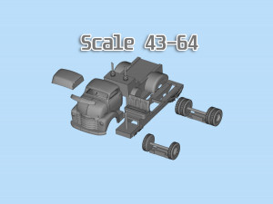 Best STL for 3D printer Cool Car Hauler COE ratrod lowered truck Modelo de impresión 3D