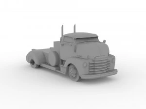 Best STL for 3D printer Cool Car Hauler COE ratrod lowered truck 3D Print Model