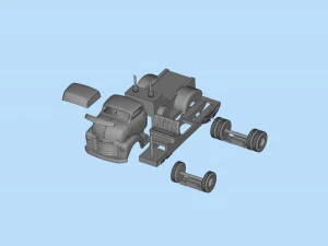 Best STL for 3D printer Cool Car Hauler COE ratrod lowered truck 3D Print Model