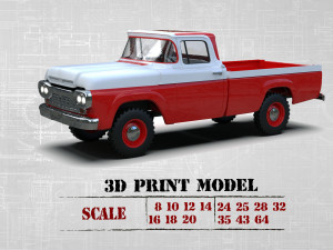 Regular cab F Series F100 old Pickup F250 3D 打印模型