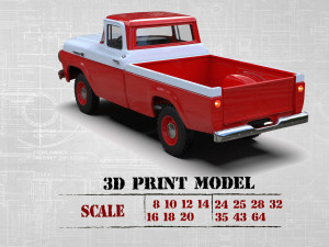 Regular cab F Series F100 old Pickup F250 3Dプリントモデル