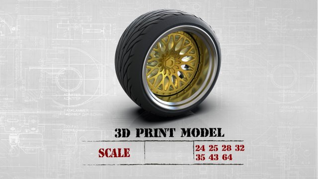 ArtRims and tires for diecast and scale models print ready 3D 프린트 모델 .c4d .max .obj .3ds .fbx .stl .blend