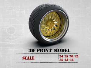 ArtRims and tires for diecast and scale models print ready 3D 打印模型