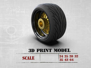ArtRims and tires for diecast and scale models print ready 3D Print Model