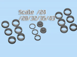 ArtRims and tires for diecast and scale models print ready 3D Print Model
