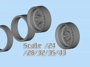 ArtRims and tires for diecast and scale models print ready 3D Print Model