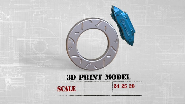 Free STL printable brake rotor disc Two versions Modelo de impresión 3D .c4d .max .obj .3ds .fbx .stl .blend 