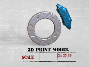Free STL printable brake rotor disc Two versions 3D प्रिंट मॉडल