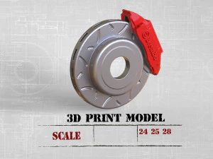 Free STL printable brake rotor disc Two versions 3D Print Model