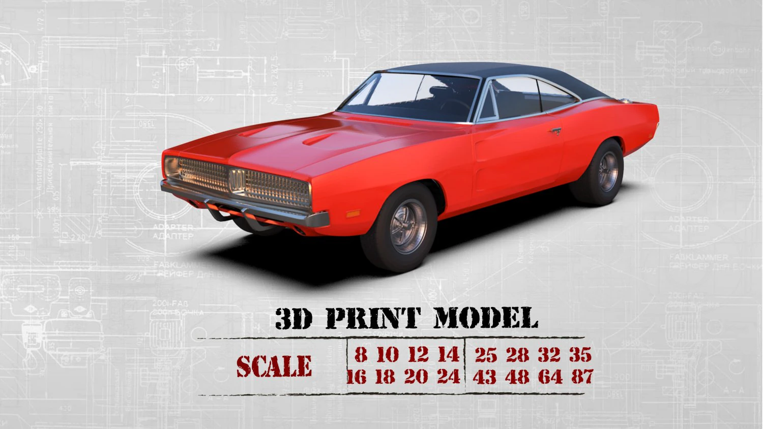 Car 3d printing models Charger second gen 3D Print Model .c4d .max .obj .3ds .fbx .stl .blend