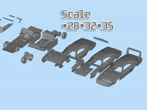 Charger Dayton ready to Print STL file 3D print muscle Car 3D Print Model