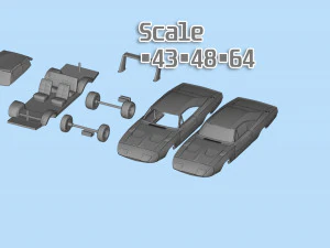 Charger Dayton ready to Print STL file 3D print muscle Car 3D Print Model