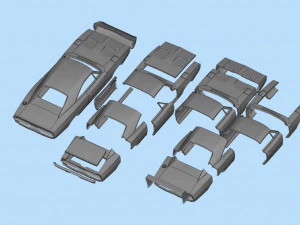 Charger Dayton ready to Print STL file 3D print muscle Car 3D Print Model