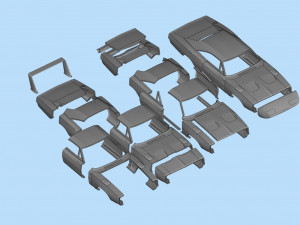 Charger Dayton ready to Print STL file 3D print muscle Car 3D Baskı Modeli