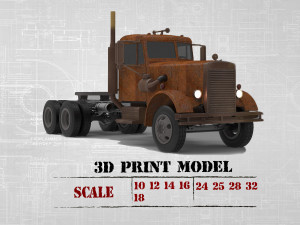 Industrial Truck 281 movie Duel STL File 3D printing Truck 3Dプリントモデル
