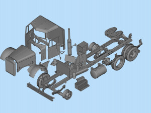 Industrial Truck 281 movie Duel STL File 3D printing Truck 3Dプリントモデル