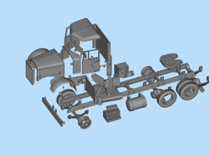 Industrial Truck 281 movie Duel STL File 3D printing Truck 3Dプリントモデル