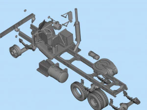 Industrial Truck 281 movie Duel STL File 3D printing Truck 3D Print Model