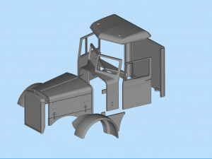 Industrial Truck 281 movie Duel STL File 3D printing Truck 3Dプリントモデル