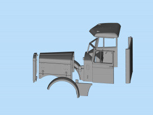 Industrial Truck 281 movie Duel STL File 3D printing Truck 3Dプリントモデル