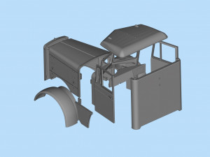 Industrial Truck 281 movie Duel STL File 3D printing Truck 3Dプリントモデル