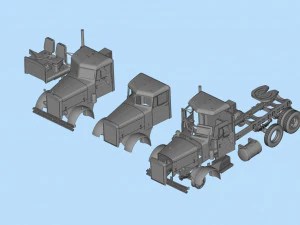 Industrial Truck 281 movie Duel STL File 3D printing Truck 3D Print Model
