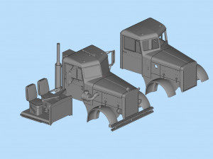 Industrial Truck 281 movie Duel STL File 3D printing Truck 3Dプリントモデル