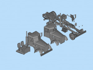 Industrial Truck 281 movie Duel STL File 3D printing Truck 3Dプリントモデル