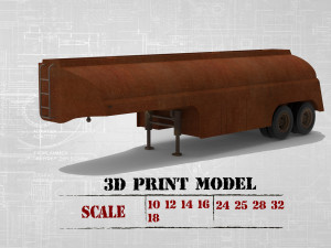 Fuel Tanker trailer for Truck Duel Ready to Print STL File 3Dプリントモデル
