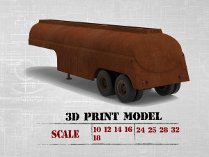 Fuel Tanker trailer for Truck Duel Ready to Print STL File Modelo de Impressão 3D