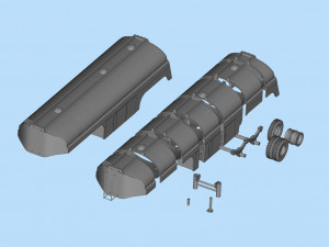 Fuel Tanker trailer for Truck Duel Ready to Print STL File Modelo de Impressão 3D